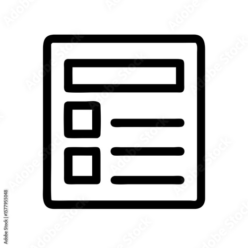 Form Pictogram Document Icon in Minimalist Style

