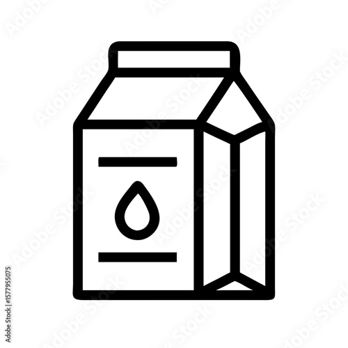 Milk Pack Pictogram Dairy Product Icon in Minimalist Style

