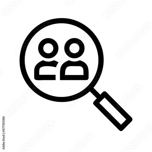 Search Candidates Pictogram Recruitment Icon in Minimalist Style


