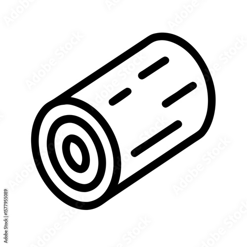 Wood Log Pictogram Nature Icon in Minimalist Style

