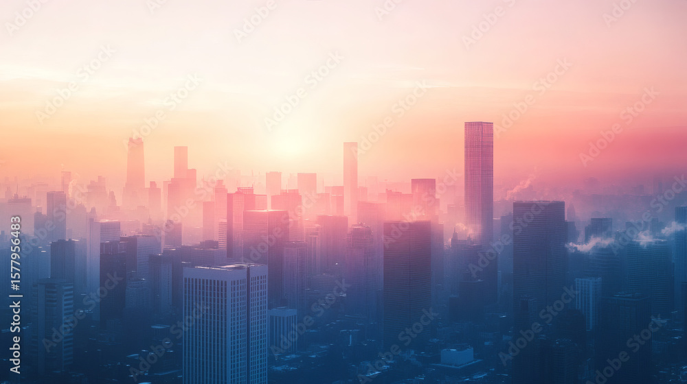 Fototapeta premium Calm Minimal Big City Scenery