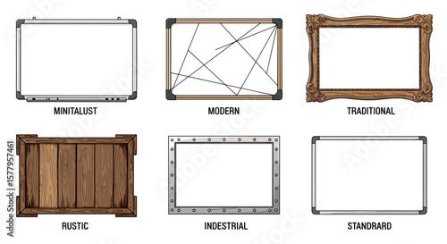 Different styles of picture frames displayed.