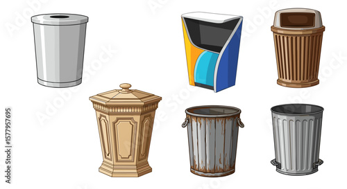 Wallpaper Mural Variety of trash cans. Torontodigital.ca