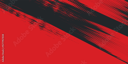 Background, contrast red and black color abstract template for business design. Technology style. You can use it for advertising, sports posters, templates, business presentations. Vector illustration