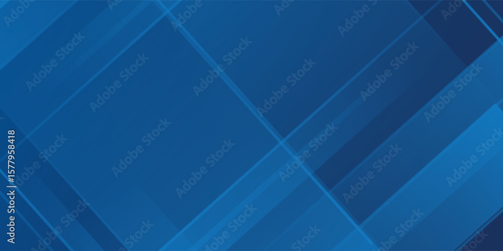 Obraz premium Blue background with abstract box rectangle geometric shapes modern element for banner, presentation design and flyer