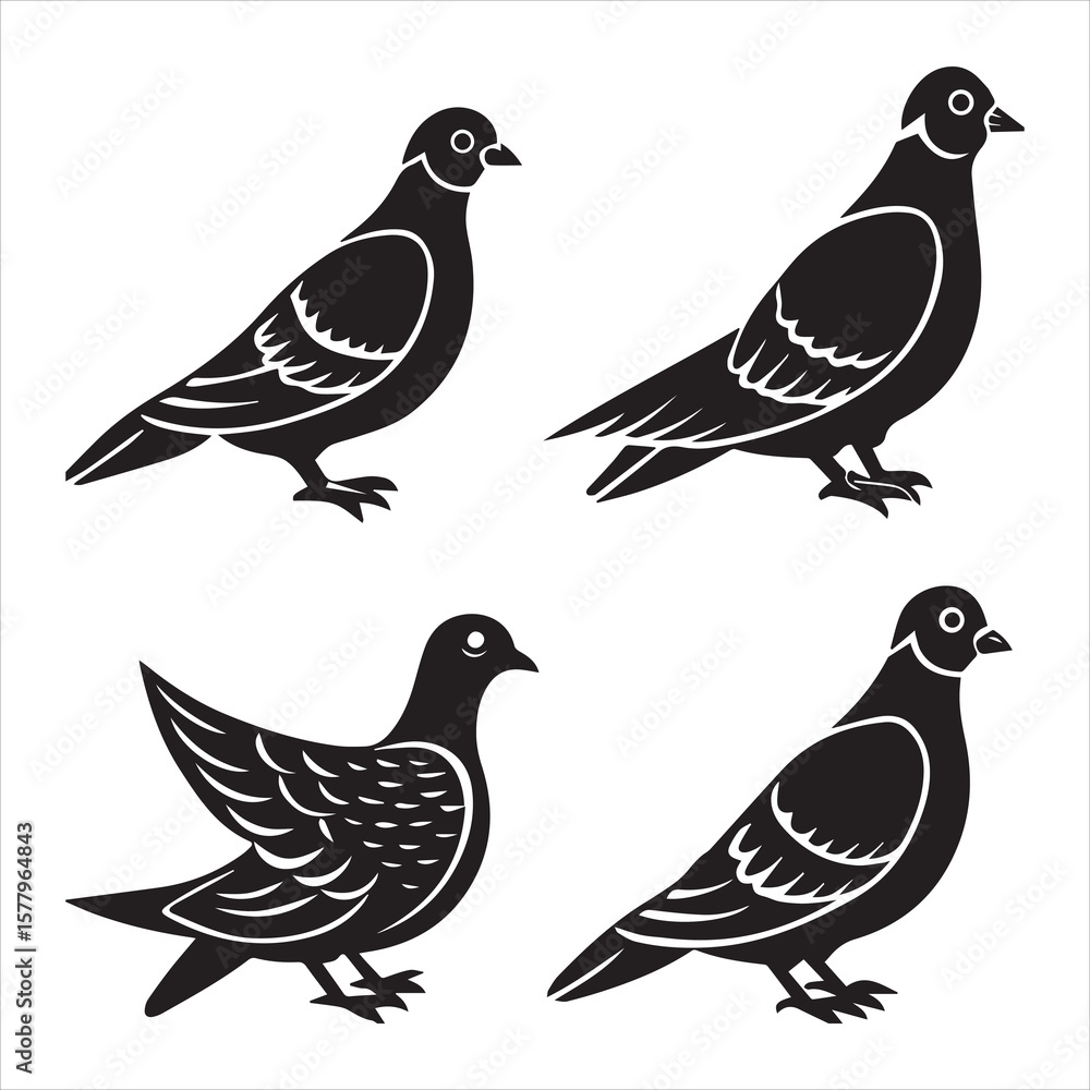Obraz premium mourning dove icon silhouette vector