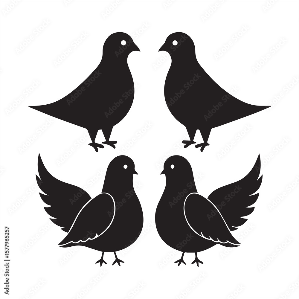 Fototapeta premium mourning dove icon silhouette vector