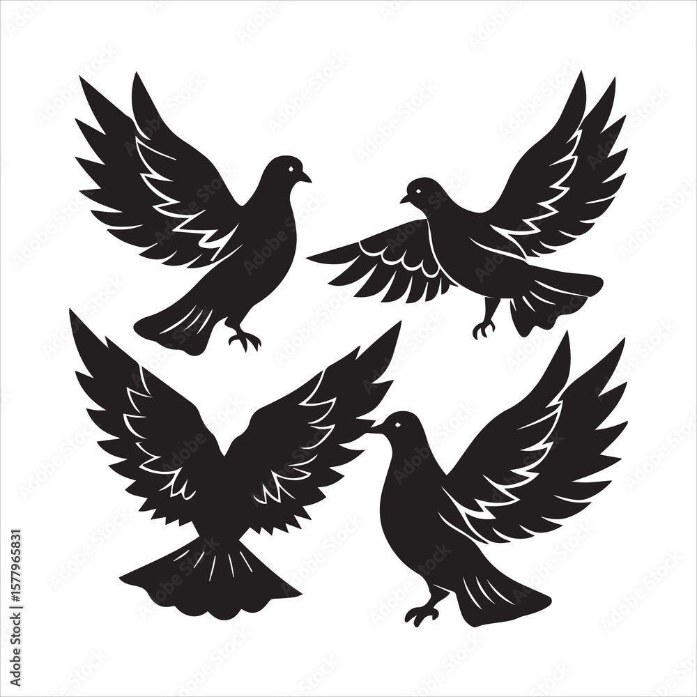 Fototapeta premium mourning dove icon silhouette vector