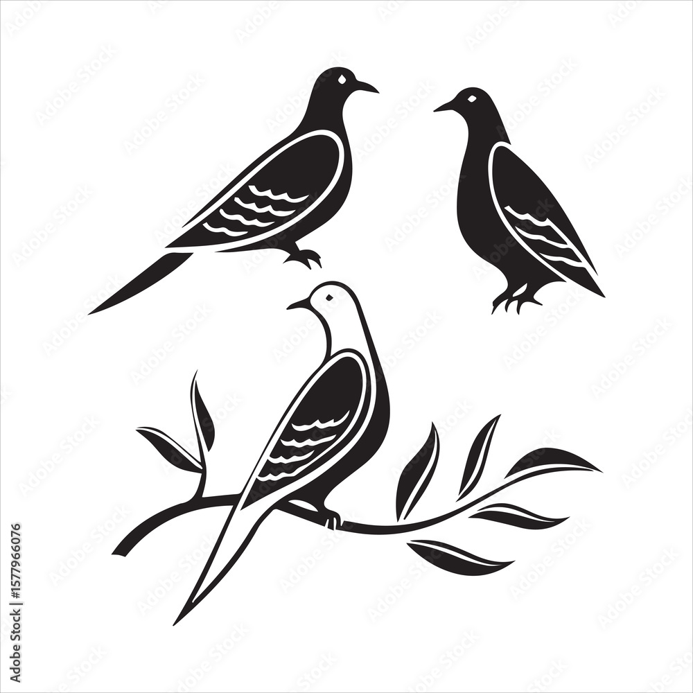 Obraz premium mourning dove icon silhouette vector