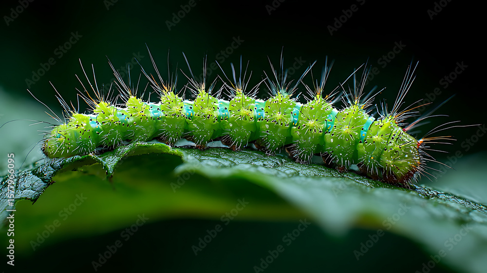Fototapeta premium green caterpillar on a leaf