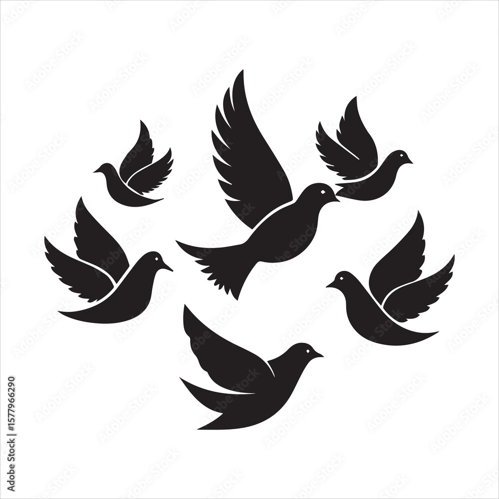 Fototapeta premium mourning dove icon silhouette vector