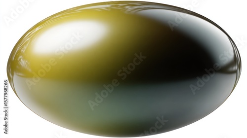 Glossy, olive-green sphere
