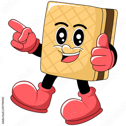 Cartoon wafer Character Illustration