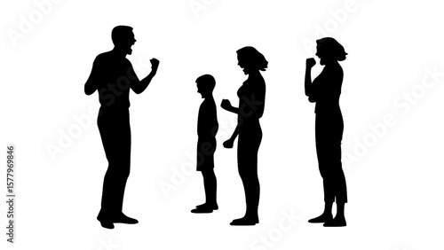 Angry Aggressive Body Language Silhouettes Clenched Fists Arguing PNG Transparent Background