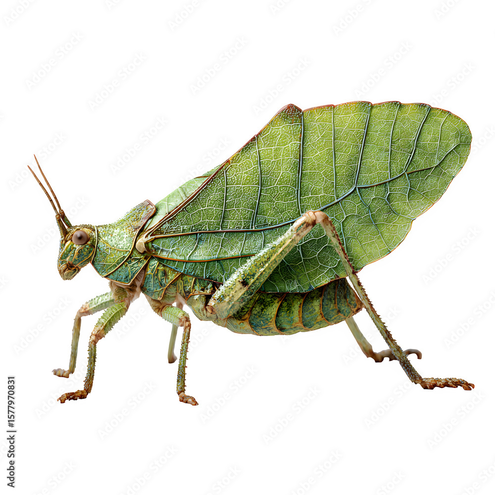 Fototapeta premium green grasshopper on white background