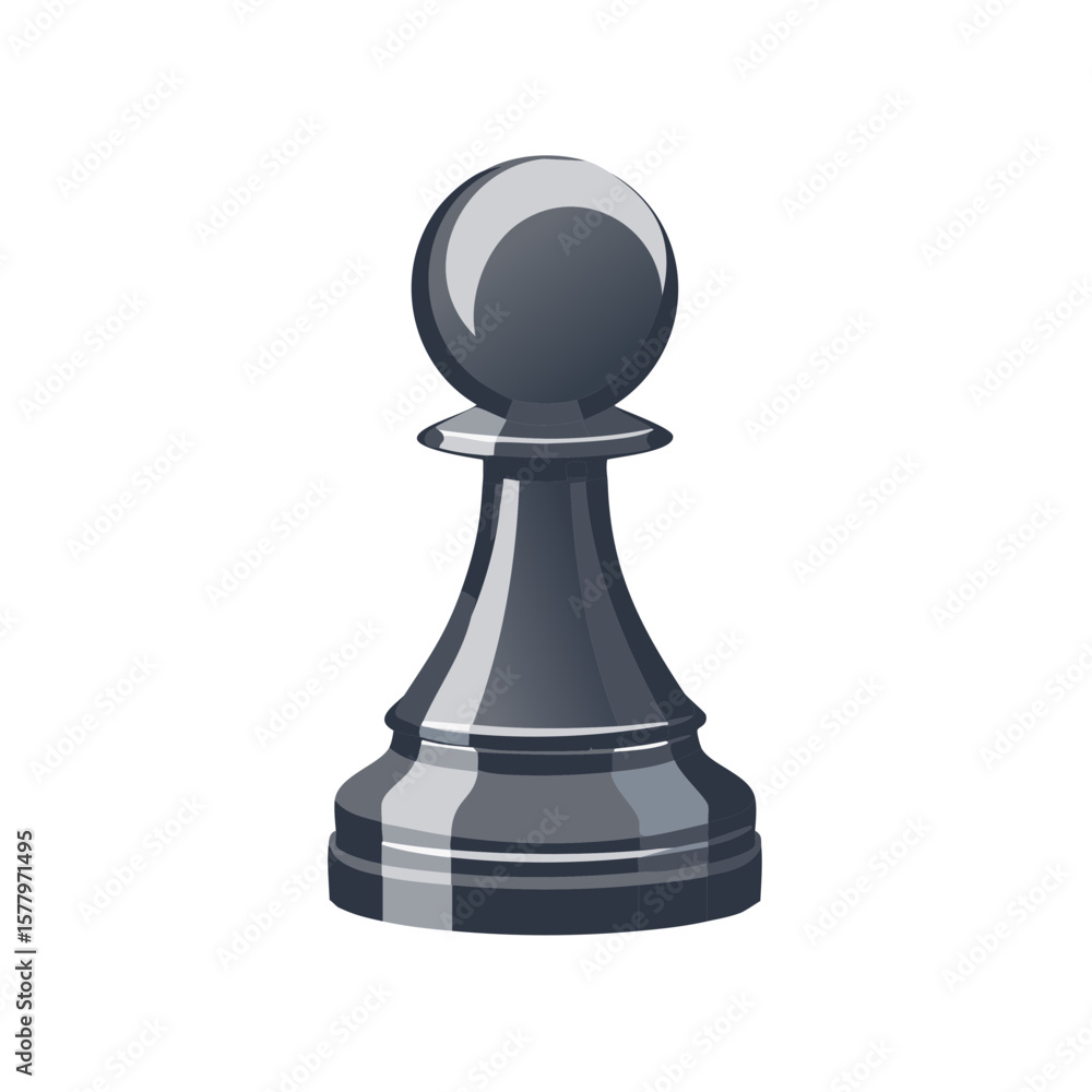 Illustration of a Dark Pawn Chess Piece, Strategic Game Elements and Isolated Board Game Icon Illustration of a Dark Pawn Chess Piece, Strategic Game Elements and Isolated Board Game Icon