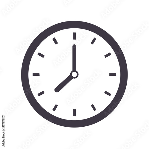 Simple Clock Icon Round Timepiece Showing Eight O'Clock Hours and Minutes