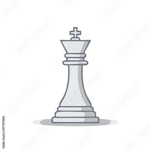 Chess King piece vector illustration strategy game icon cartoon style design