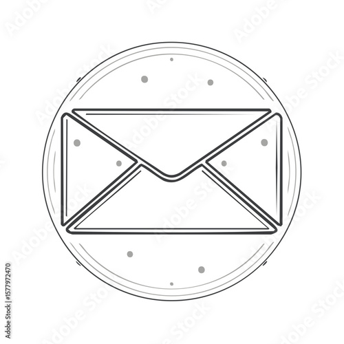 Stylish Mail Envelope Icon within Circle Shape for Communication Concepts