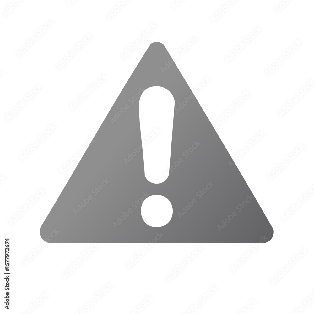 Exclamation Point in Gray Triangle Warning Sign Symbol for Attention and Hazard Alert Graphic Exclamation Point in Gray Triangle Warning Sign Symbol for Attention and Hazard Alert Graphic