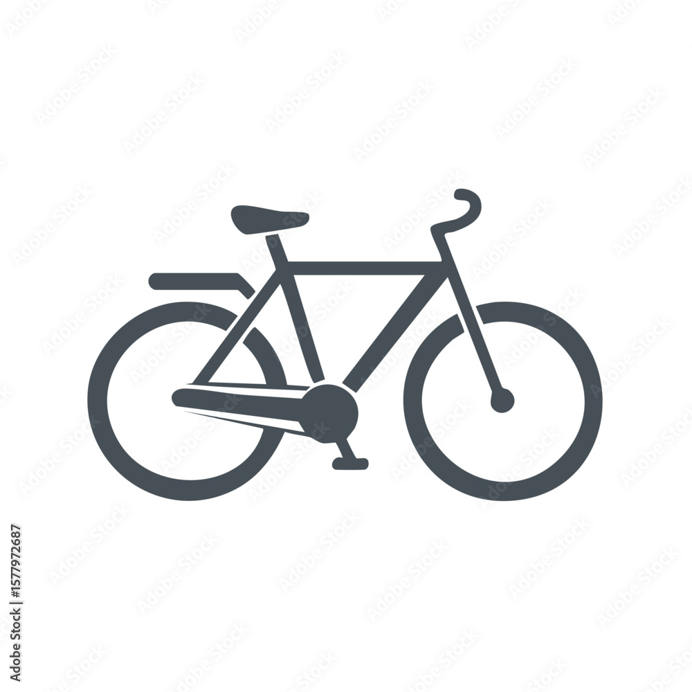 Classic Bicycle Silhouette Icon Depicting Sustainable Transportation and Recreation Classic Bicycle Silhouette Icon Depicting Sustainable Transportation and Recreation
