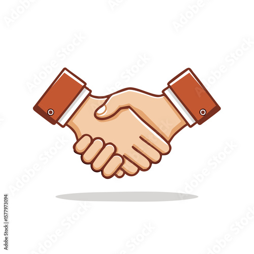 Close up isolated illustration of a handshake symbolizing agreement and cooperation