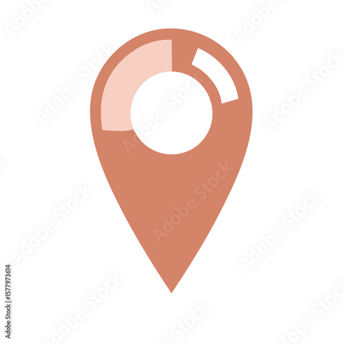 Map pointer vector icon in terracotta color pinpoint destination symbol