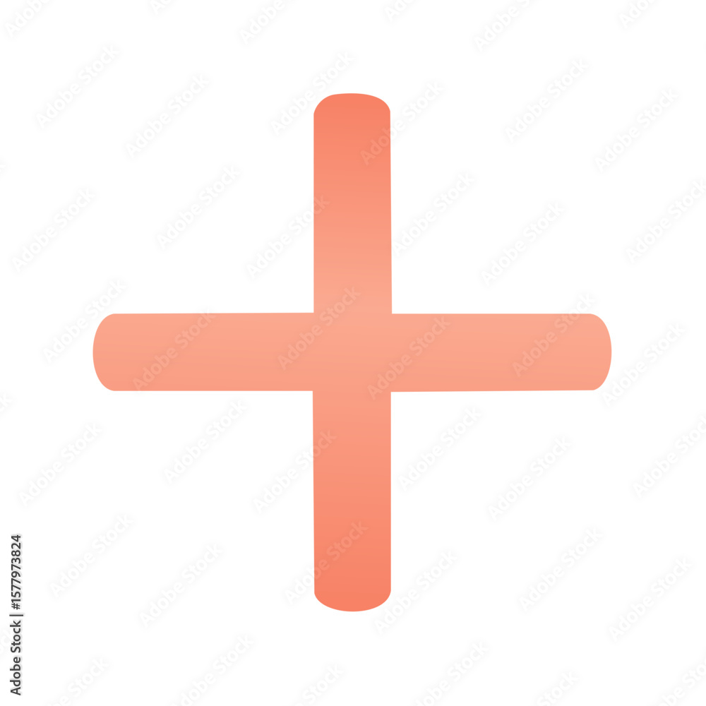 Salmon Pink Plus Sign Illustration Isolated on White Background for Addition Concepts Salmon Pink Plus Sign Illustration Isolated on White Background for Addition Concepts