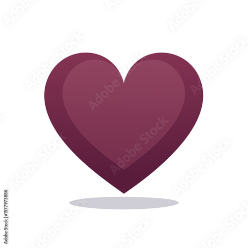 Deep purple heart symbol for love affection celebration and romantic expression