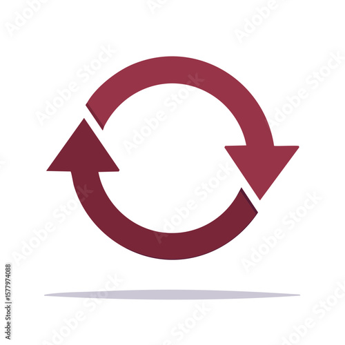 Free Download Circular Arrow Symbol in Burgundy Representing Recycling and Continuous Process - GFXLoad