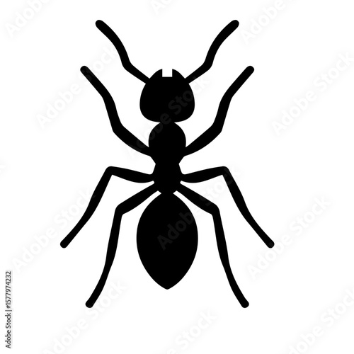 Black Ant Vector Illustration with Creepy Cartoon Style