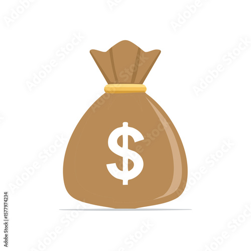 A Bag of Money: Financial Success and Wealth Concepts with Dollar Sign Illustration