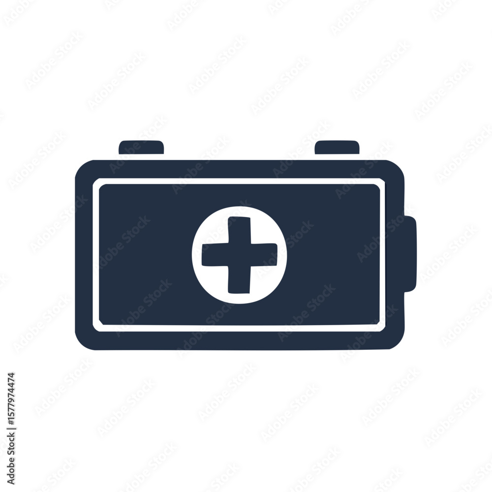 Obraz premium First Aid Kit Graphic Illustration with Medical Cross for Healthcare and Safety