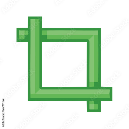 Green Crop Symbol Rectangle Graphic Square Cropping Image Tool