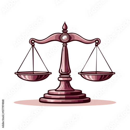 Illustration of Scales of Justice as a Symbol of Law Legal Concept and Equal Balance