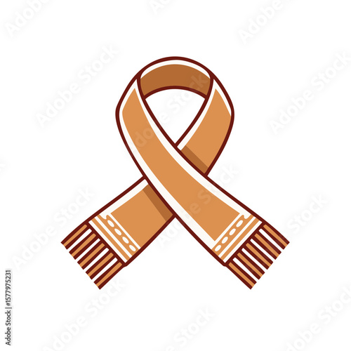 Elegant Knit Scarf Symbolizes Awareness and Solidarity Featuring Tassels and Decorative Pattern Representing Support and Hope