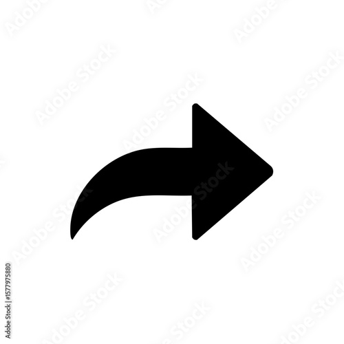 Free Download Black vector share icon symbol with rounded tail arrow representing forward action, sharing concepts - GFXLoad