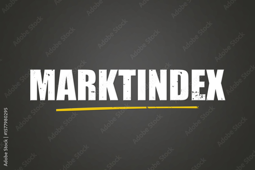 Obraz premium Marktindex (Market index) - A blackboard with white text.
