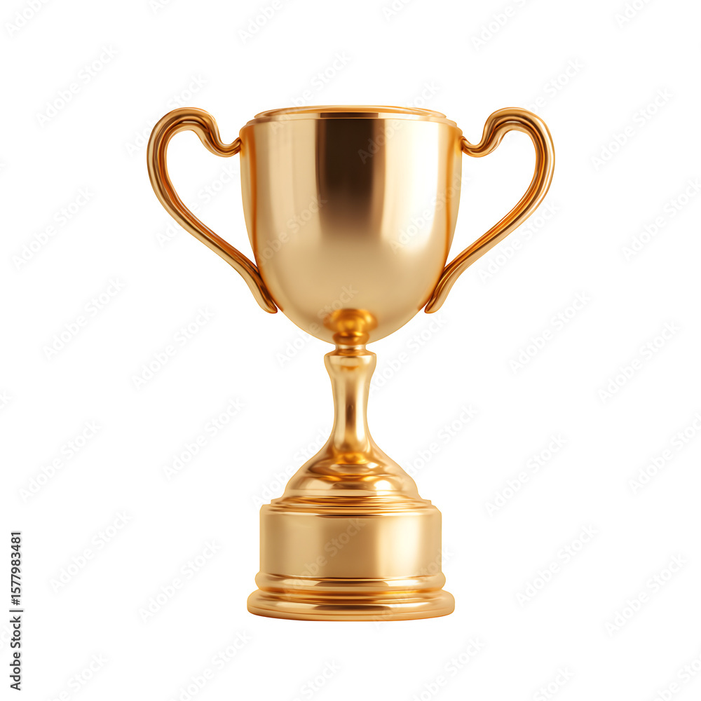 Golden trophy shines, representing victory, achievement, and winning Golden trophy shines, representing victory, achievement, and winning