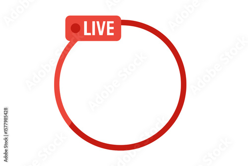 Modern Live Streaming Frame Set, Social Media Avatar Overlay, User Profile Circle Border for Broadcast, Live Video Streaming, Social Network Story Highlight, Online Broadcast Frame