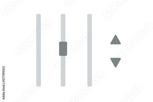 Scroll bar set vector. UI UX design element. Scrollbar slider with up and down arrow buttons. Website or app interface navigation widget. Progress indicator collection.