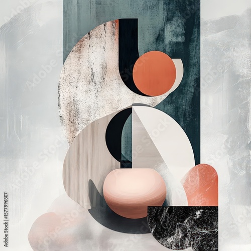 Abstract conceptual art inspired by winter celebrations with smooth textures harmonious geometric shapes and an isolated minimalist composition rendered in a modern digital style