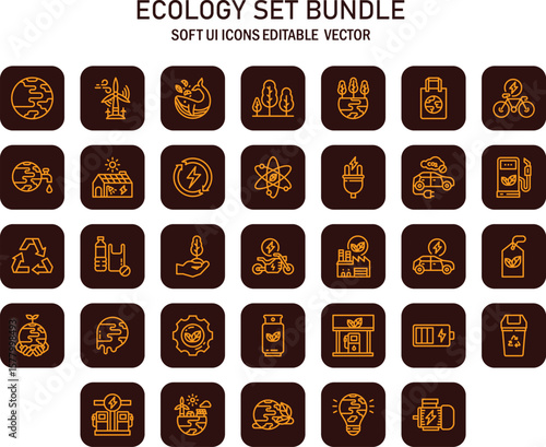 Sustainable Living Pictograms: A Collection of Eco-Friendly Icons Representing Environmental Awareness and Green