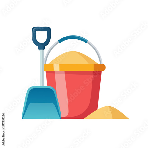 Sand Shovel and Pail Isolated on a Transparent Background