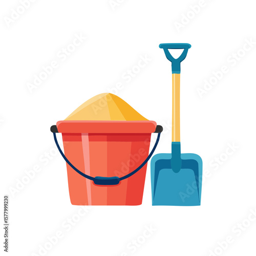 Sand Shovel and Pail Isolated on a Transparent Background