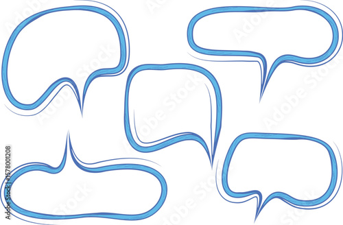 light blue colored abstract style creative speech bubbles set