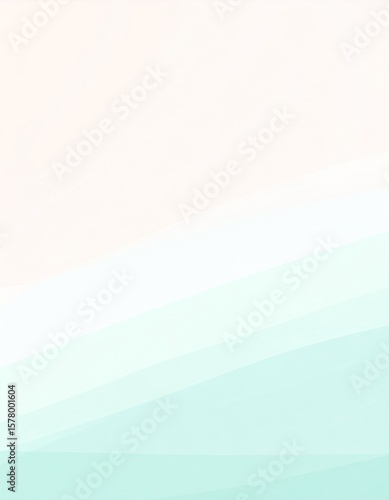 Gradient Abstract Background in Pastel White Mint and Aqua Colors