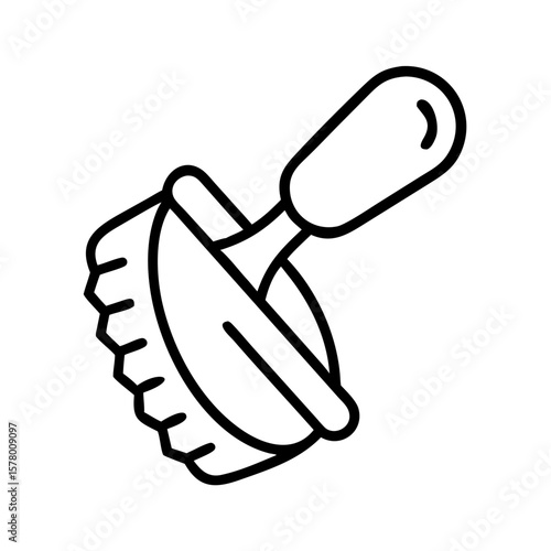Pastry cutter with a wooden handle for baking and cooking  