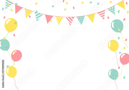 バースデーカード_誕生日パーティー背景（ヨコ）