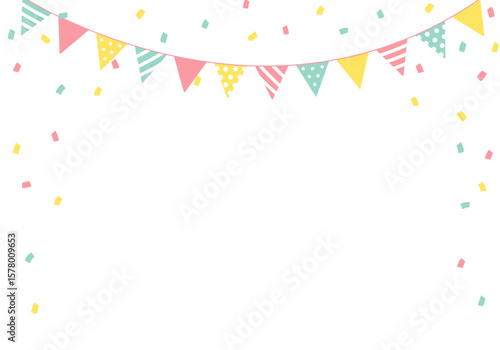 バースデーカード_誕生日パーティー背景（ヨコ）
